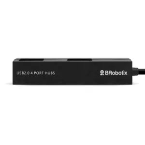 Hub USB BRobotix 497677 | 4 Puertos, Diseño Compacto Negro