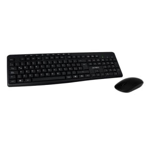 Combo Acteck 2 en 1 Inalámbrico Creator Mk450 / Teclado Multimedia + Mouse Ergonómico / 2.4  Mhz / 1600 Dpi / Teclado Multimedia + Mouse Ergonómico / 2xbat Aaa + 1xbat Aa Incluidas / Advanced Negro