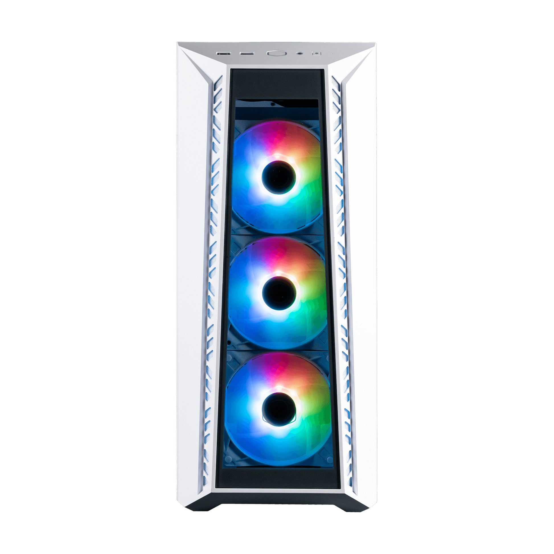 Gabinete COOLER MASTER  MB520-WGNN-S01 MasterBox MB520 ARGB con Ventana - panel frontal de vidrio templado, tres ventiladores CF120 ARGB incluidos