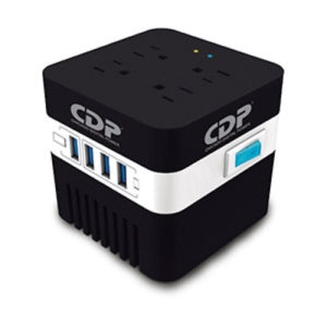 Regulador de Voltaje Ru-avr604, 600 Va/300w Monofásico, Voltaje Nominal de 120vca, Rango de Frecuencia 50/60hz, 4 Contactos Nema 5-15R (4 Contactos con Avr y Supresión de Picos y 4 Cargadores USB (1