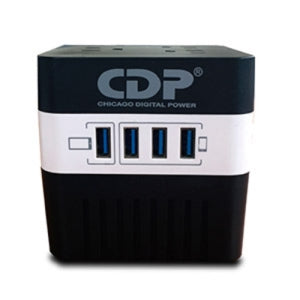 Regulador de Voltaje Ru-avr604, 600 Va/300w Monofásico, Voltaje Nominal de 120vca, Rango de Frecuencia 50/60hz, 4 Contactos Nema 5-15R (4 Contactos con Avr y Supresión de Picos y 4 Cargadores USB (1