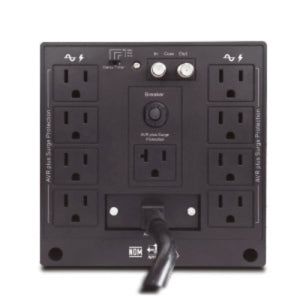 Regulador de Voltaje de 3000va / 1500w. Monofásico, Voltaje Nominal de 120vca, Rango de Frecuencia 50/60hz, 8 Contactos Tipo Nema 5-15R (con Avr y Supresión de Picos), Protección Contra Picos de