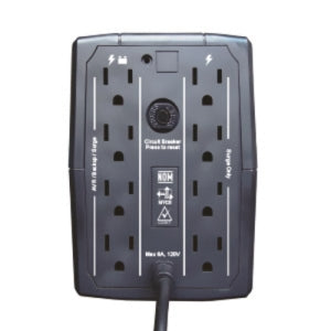 NO-BREAK R-UPR 508, 500 Va 250 Watts, 8 Contactos Tipo Nema 5-15R (4 Contactos con Respaldo, Avr y Supresión de Picos y 4 con Supresión de Picos), Protección Contra Sobrecarga Mediante Breaker.