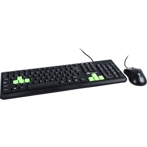 Teclado y Ratón Naceb NA-457 - Qwerty - USB Cable - Keyboard/keypad Color: Negro - USB Cable - Óptico - 1600 Dpi - Rueda de Desplazamiento - Pointing Device Color: Negro - Simétrico - Compatible con