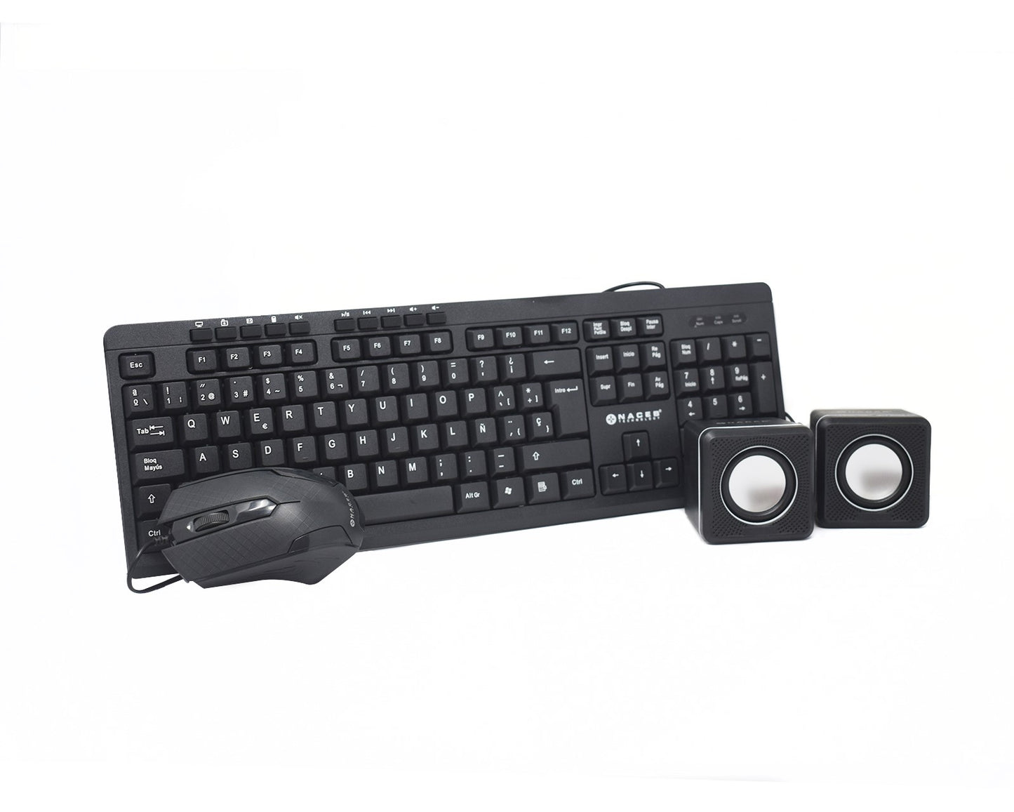 Kit Teclado y Mouse Naceb NA-228N | Diseño Ergonómico, Bocina Multi Funcional