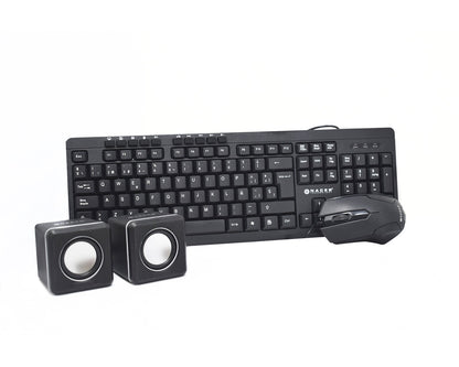 Kit Teclado y Mouse Naceb NA-228N | Diseño Ergonómico, Bocina Multi Funcional