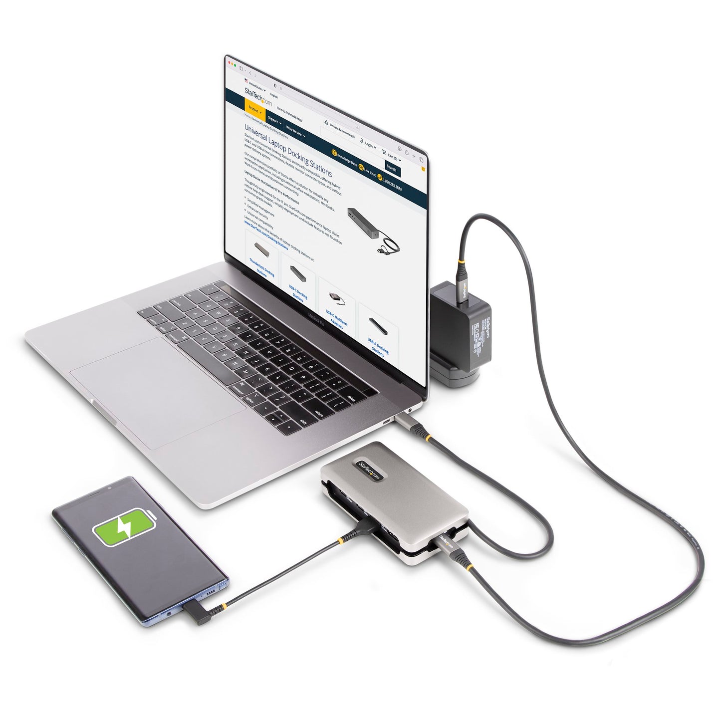 Adaptador Multipuertos USB-C StarTech.com DKT31CH2CPD3 | 4 Puertos, Carga Rápida 60W