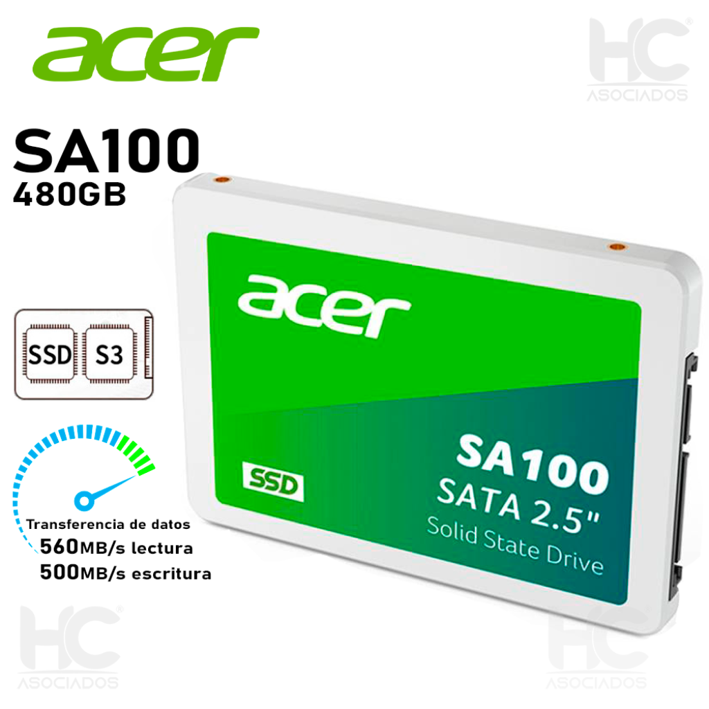 SSD Acer SA100 | 240GB, Velocidad de Lectura 550MB/s