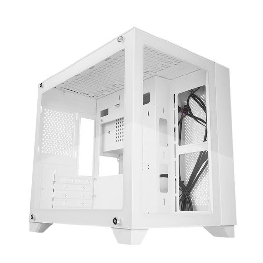 Gabinete Micro ATX Game Factor CSG570-WH | Doble Cristal, USB 3.0, Color Blanco